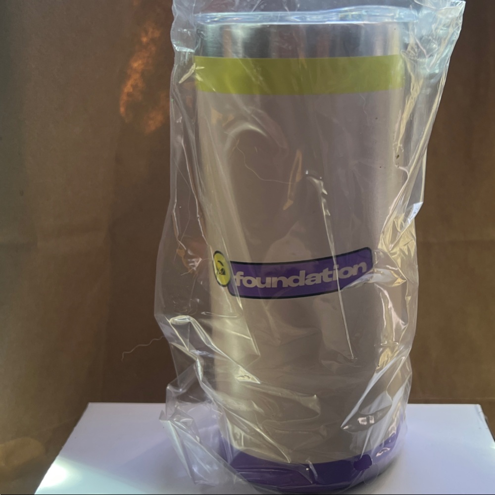 Foundation Stainless Steel Tumbler with Purple and Lime Accents